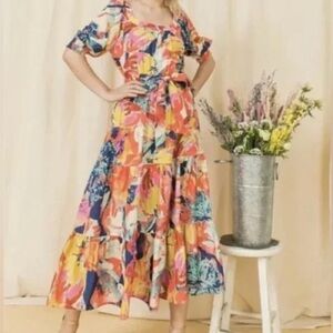 Flying Tomato Multicolor Abstract Dress